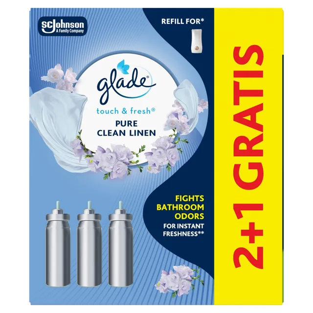 Glade Sada náplní do osvěžovače vzduchu Touch & Fresh Pure Clean Linen 2+1