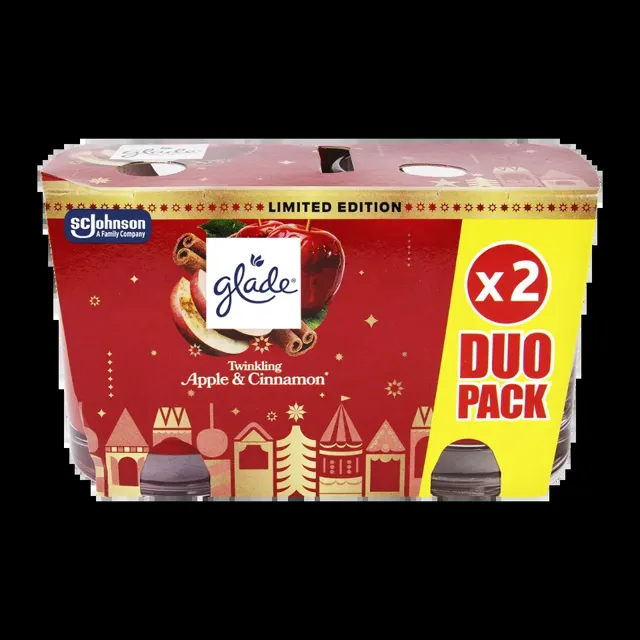 Glade Vonná svíčka duopack 2x 112 g Twinkling Apple & Cinnamon