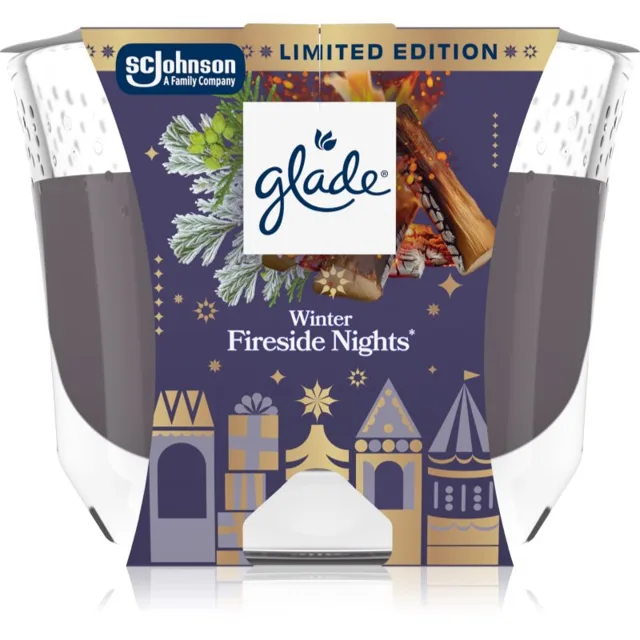 GLADE Winter Fireside Nights vonná svíčka 204 g