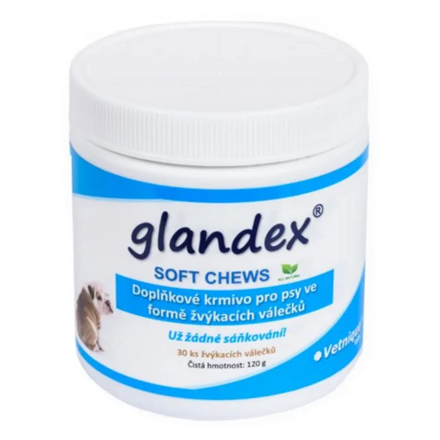 GLANDEX Soft chews žvýkací válečky pro psy a kočky 30 ks