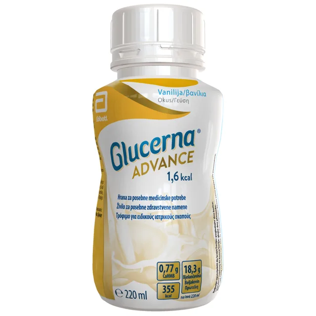 Glucerna Advance 1.6kcal vanilková příchuť 4x220ml