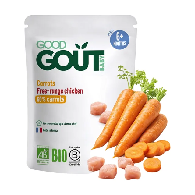 GOOD GOUT Mrkev s farmářským kuřátkem BIO 190 g
