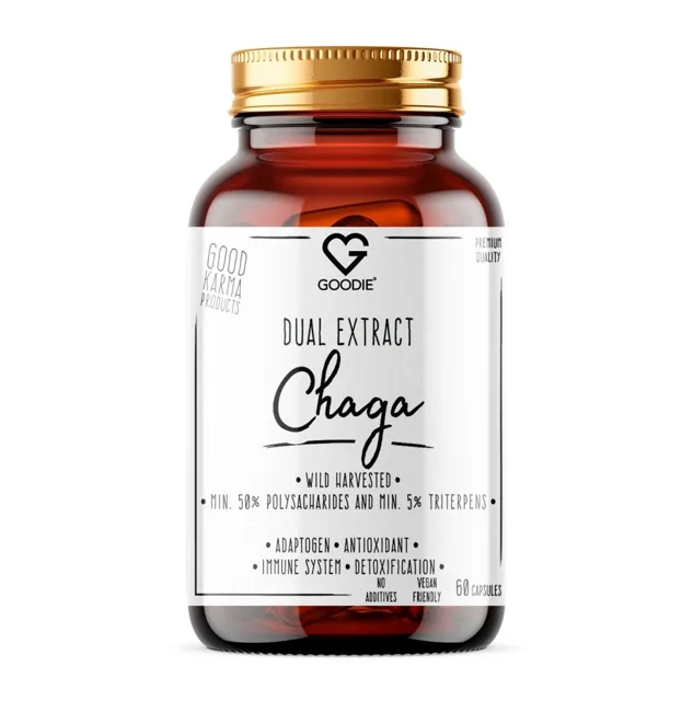Goodie Chaga - dual extrakt min.50 % polysacharidů, divoký sběr 60 kapslí