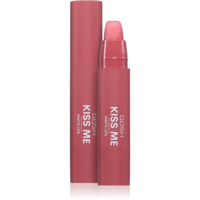 GOSH COPENHAGEN Kiss Me Matte Lips krémová rtěnka s matným efektem odstín 001 Hot Kiss 3 g