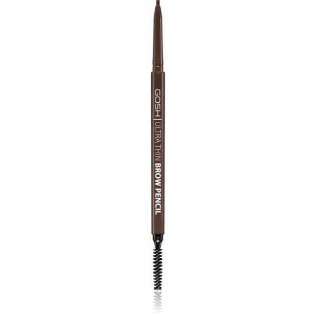GOSH COPENHAGEN Ultra Thin precizní tužka na obočí s kartáčkem odstín 003 Dark Brown 0.35 g
