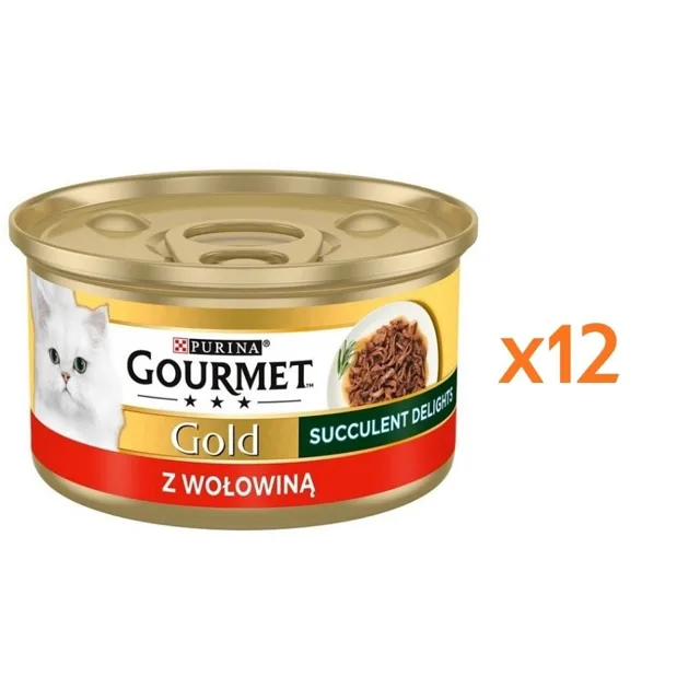 GOURMET Gold Adult Succulent Delights s hovězím masem 12x85g
