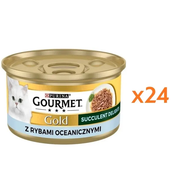 GOURMET Gold Adult Succulent Delights s mořskými rybami 24x85g