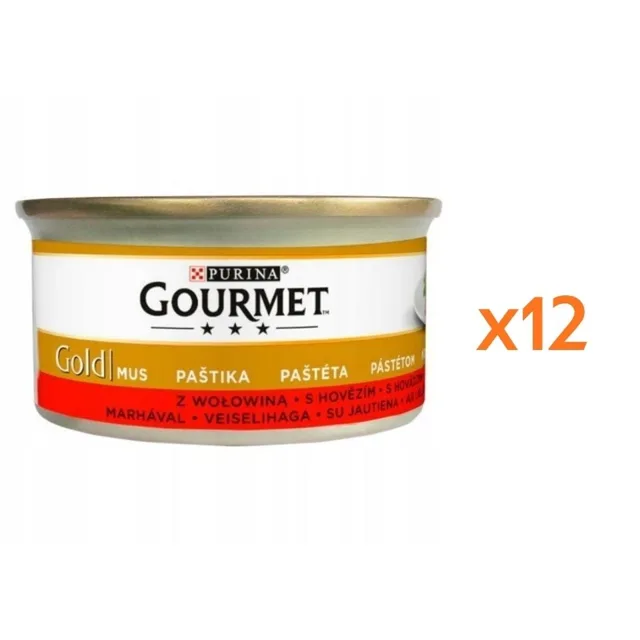 GOURMET Gold Hovězí pěna pro kočky 12x85 g