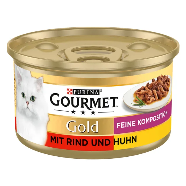 Gourmet Gold konzervy 24 x 85 g - výhodné balení - hovězí a kuřecí