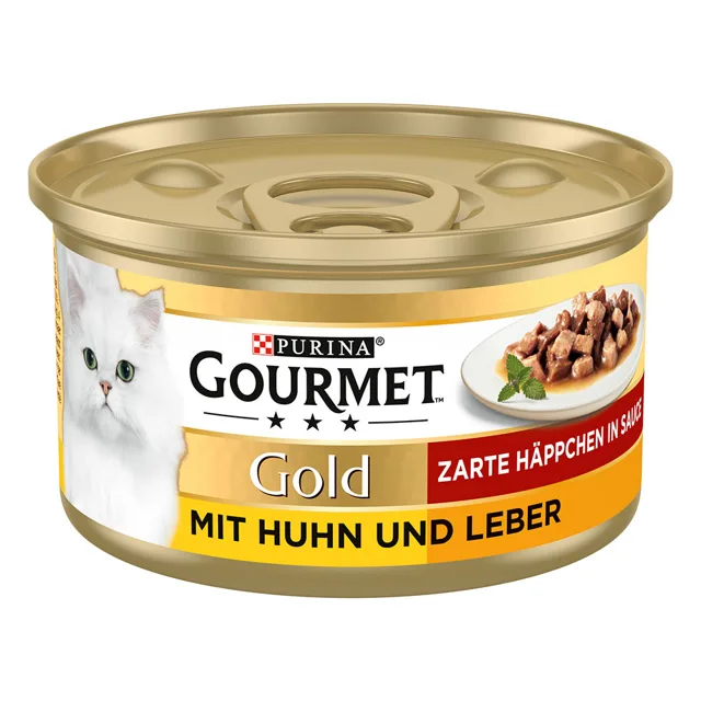 Gourmet Gold konzervy jemné kousky 48 x 85 g - kuře & játra