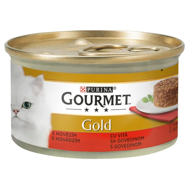 Gourmet Gold konzervy Jumbo Pack 96 x 85 g - hovězí, kuře, tuňák, losos