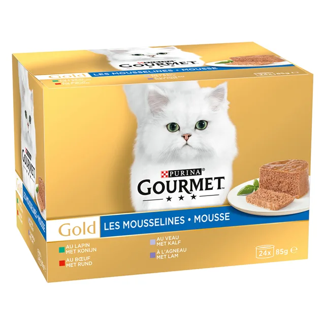 Gourmet Gold konzervy paštika 48 x 85 g - králik, telecí, hovězí, jehněčí