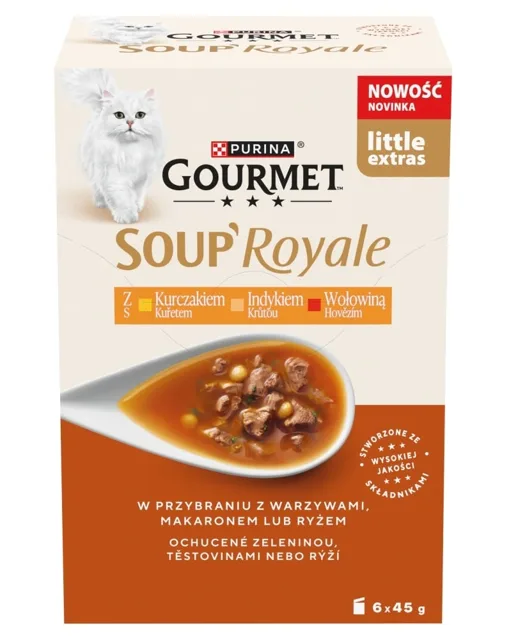 GOURMET Gold Kousky v omáčce 96x85g s hovězím, lososem a kuřecím masem, krůtou a kachnou, kuřecím masem a játry pro kočky