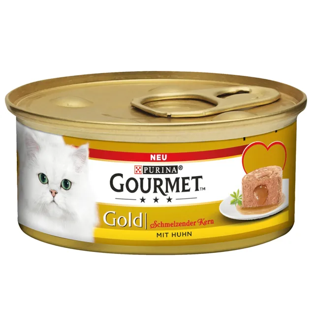 Gourmet Gold Melting Core 4 x 85 g - smíšené balení - ryby (2 druhy)