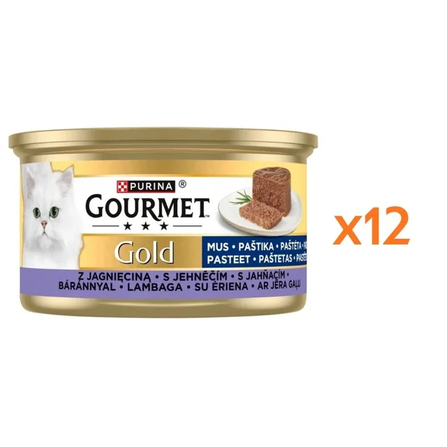 GOURMET Gold Mousse s jehněčím 12x85g mokré krmivo pro kočky