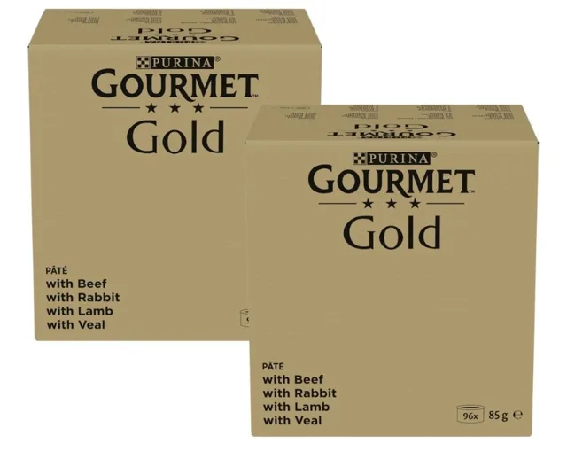 GOURMET Gold Mus 192x85 g s hovězím masem, králíkem, jehněčím a telecím masem, mokré krmivo pro kočky