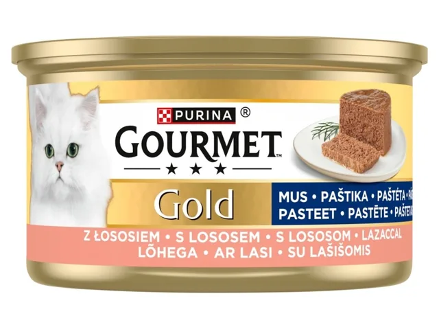 GOURMET Gold Mus s lososem 85g konzerva pro kočky