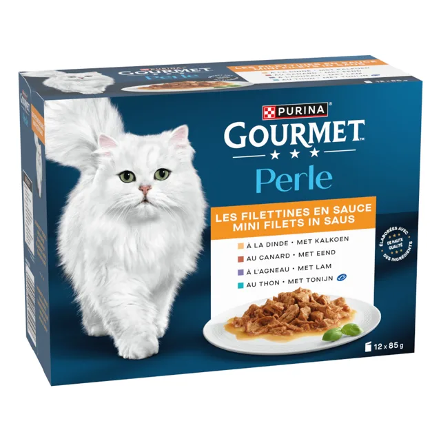 Gourmet Perle, 5 balení - 4 + 1 balení zdarma - Perle smíšený výběr vybrané plátky masa v omáčce 60 x 85 g