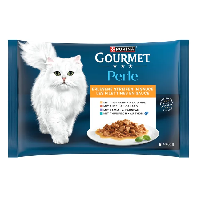 Gourmet Perle kapsičky 4 x 85 g - kuře a hovězí, krůta a jehněčí, telecí a kachna, králík a zvěřina