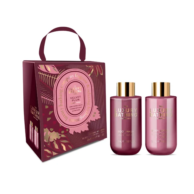 Grace Cole Dárková mini sada péče o tělo Velvet Plum & Soft Suede 2 ks