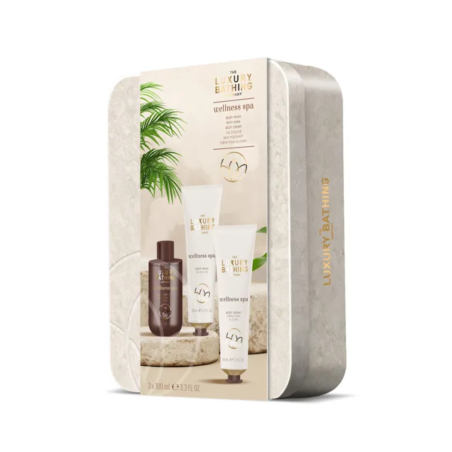Grace Cole Dárková sada péče o tělo v plechové dóze Wellness Spa 3 ks