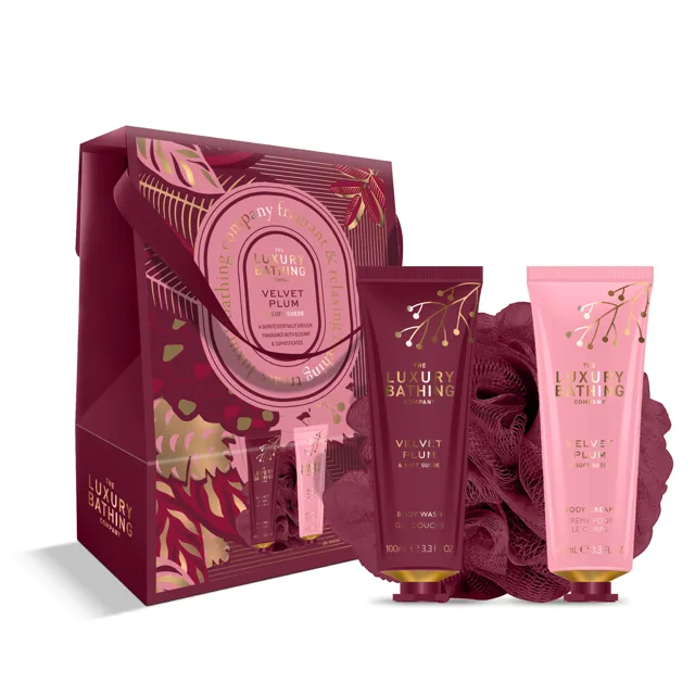 Grace Cole Dárková sada v krabičce Velvet Plum & Soft Suede 3 ks