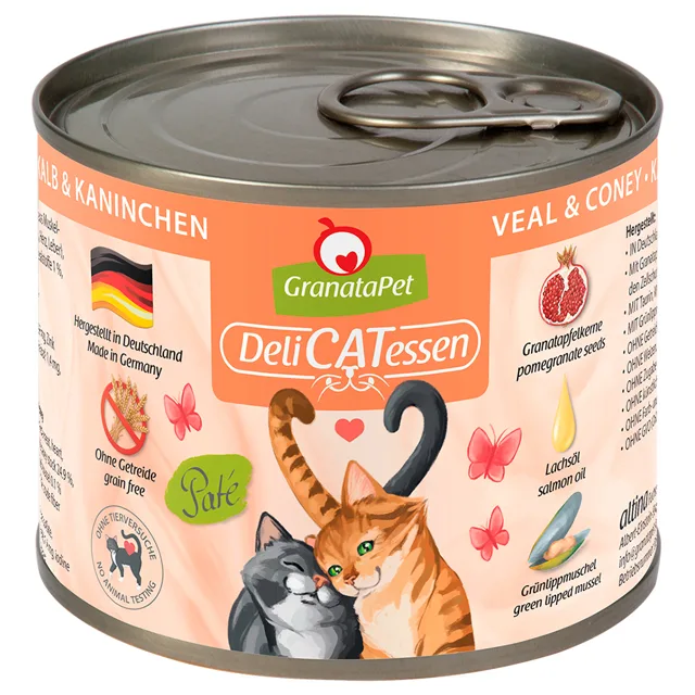 GranataPet DeliCatessen 6 x 200 g - telecí a králík