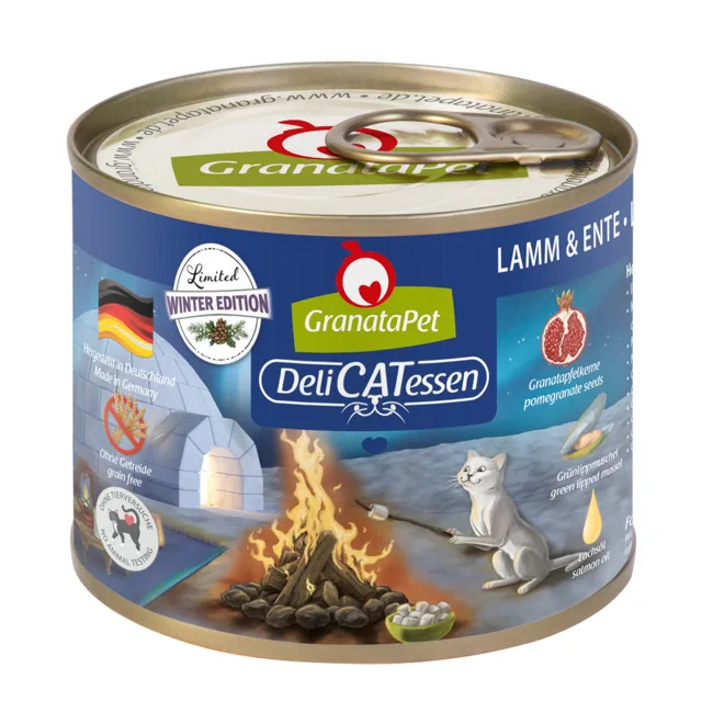 GranataPet DeliCatessen Limited Winter Menu - výhodné balení - jehněčí a kachna (12 x 200 g)