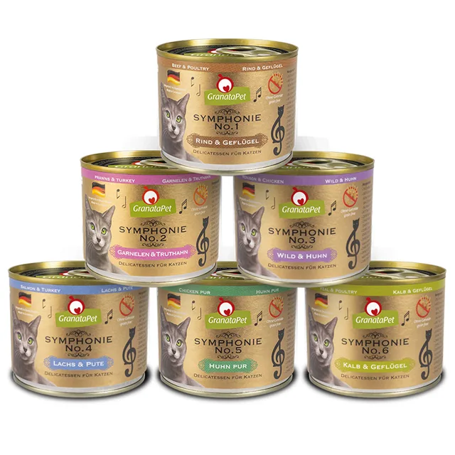 GranataPet Symphonie balení na vyzkoušení 6 x 200 g - 6 druhů