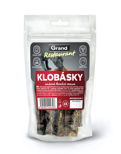 Grand restaurant hovězí klobásky pro psa | 100g