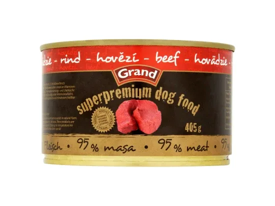 Grand Super Premium konzerva pro psy hovězí 405 g