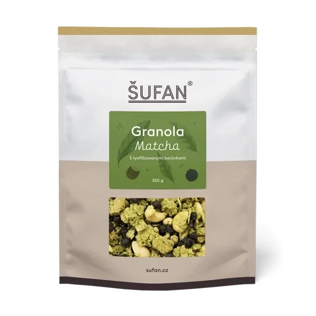Granola Matcha s lyofilizovanými borůvkami 350 g
