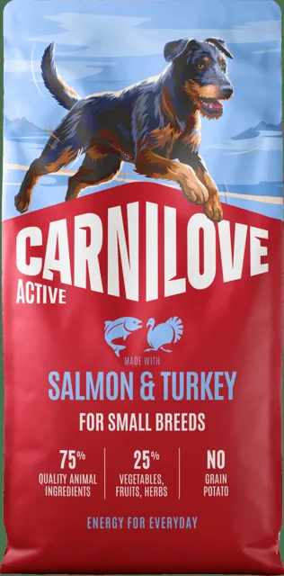 Granule CARNILOVE Active pro dospělé psy malých plemen losos a krůta 12 kg