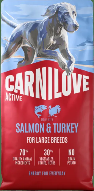 Granule CARNILOVE Active pro dospělé psy velkých plemen losos a krůta 12 kg