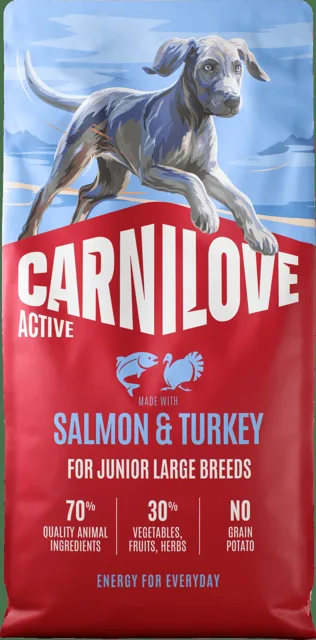Granule CARNILOVE Active pro mladé psy velkých plemen losos a krůta 12 kg