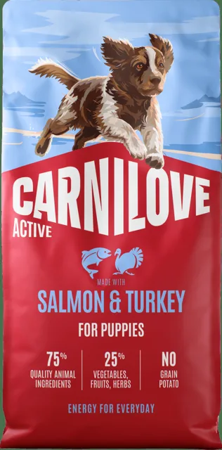 Granule CARNILOVE Active pro štěňata losos a krůta 12 kg
