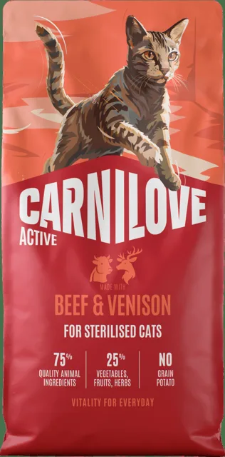 Granule CARNILOVE Active pro sterilizované kočky hovězí a zvěřina 6 kg