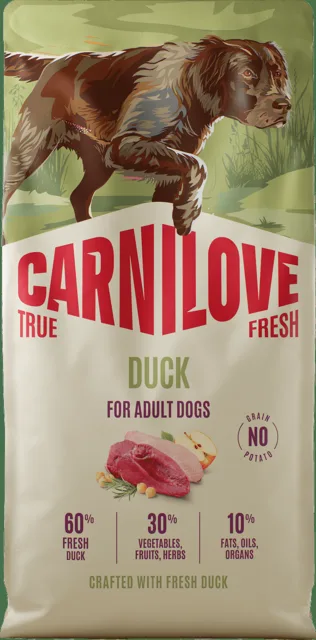 Granule CARNILOVE True Fresh pro dospělé psy kachna 12 kg