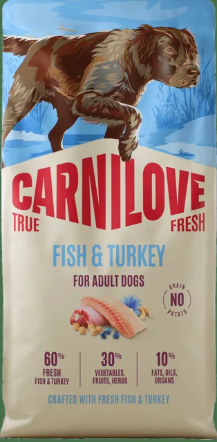 Granule CARNILOVE True Fresh pro dospělé psy ryba a krůta 12 kg
