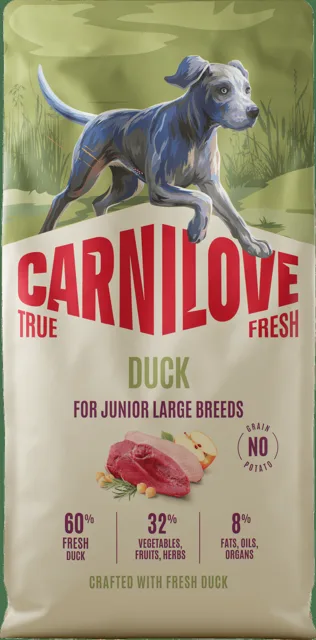 Granule CARNILOVE True Fresh pro mladé psy velkých plemen kachna 12 kg