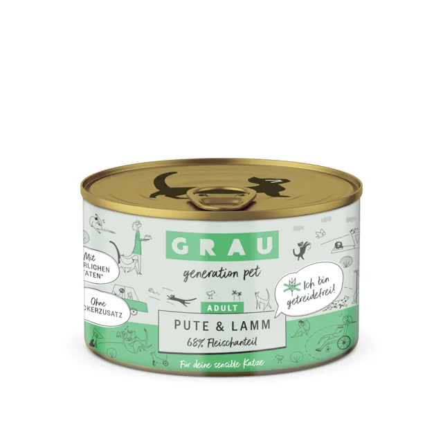 GRAU Adult bez obilovin 24 x 200 g - krůtí a jehněčí