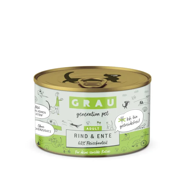 GRAU Adult bez obilovin 6 x 200 g - hovězí a kachní