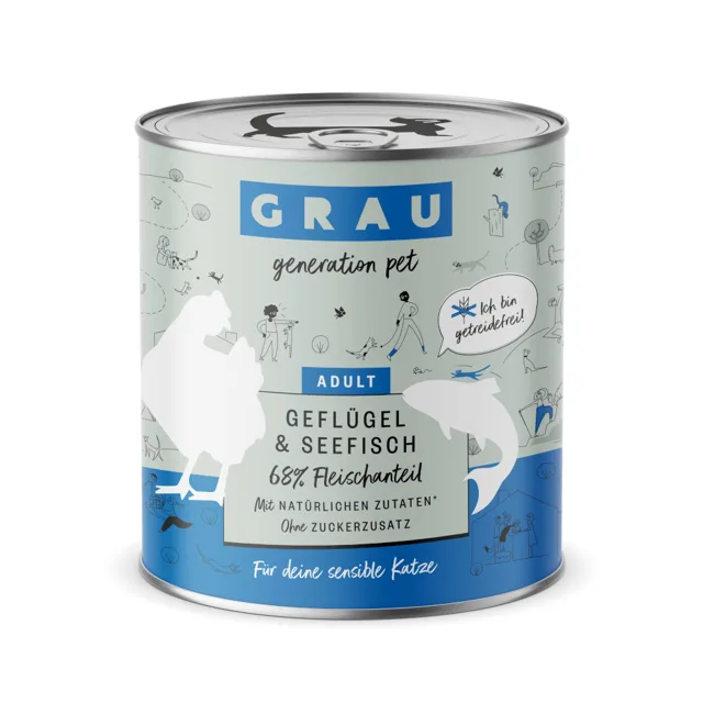GRAU Adult bez obilovin 6 x 800 g - kuřecí a telecí