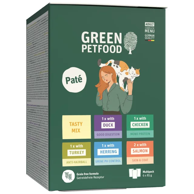Green Petfood Adult Paté 6 x 85 g - Tasty Mix (5 druhů)