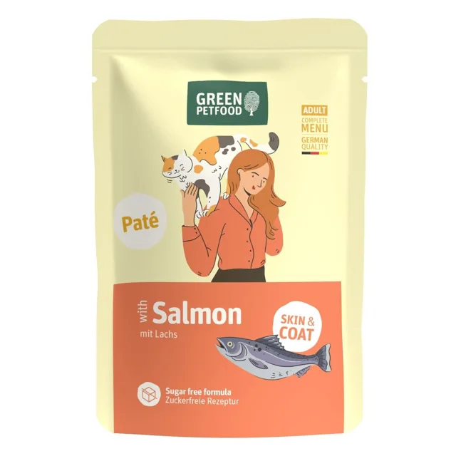 GREEN PETFOOD Cat Paté with Salmon 85 g s lososem, paštika pro kočky