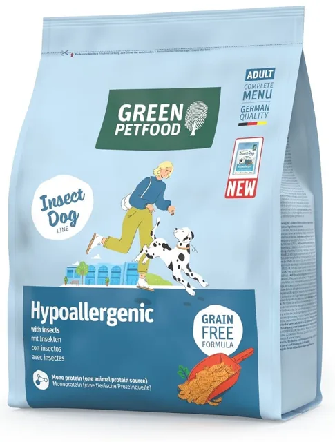GREEN PETFOOD InsectDog Hypoallergen 900g bezobilné granule s bílkovinami hmyzu pro psy
