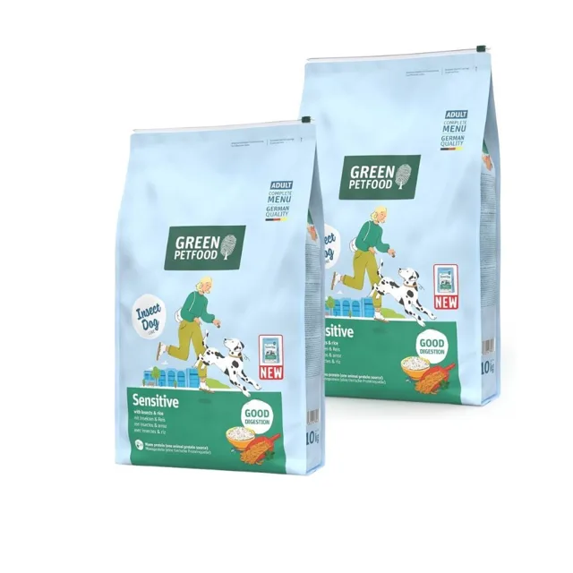 GREEN PETFOOD InsectDog Sensitive 2x10kg pro citlivé psy s hmyzem a rýží
