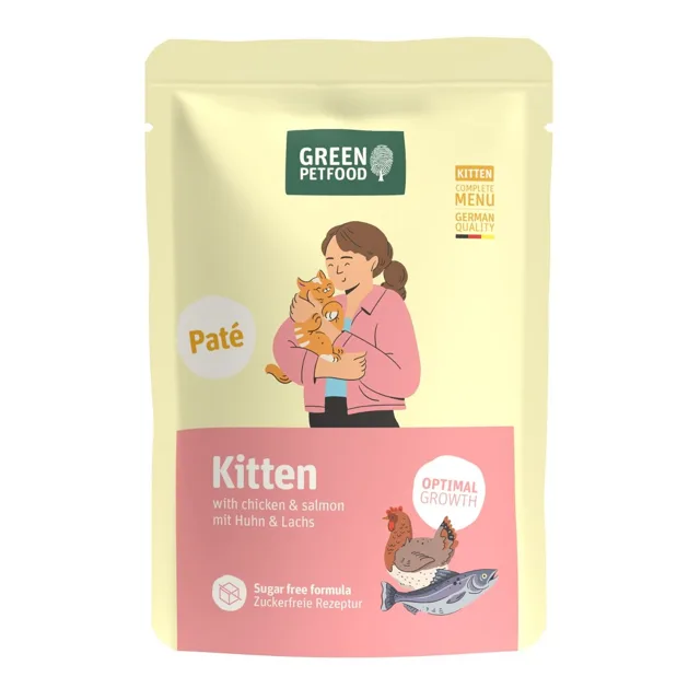 GREEN PETFOOD Kitten Paté s kuřetem a lososem 85 g