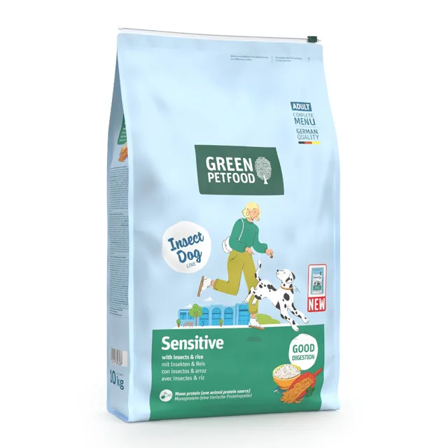 Green Petfood Sensitive s hmyzem a rýží - 10 kg