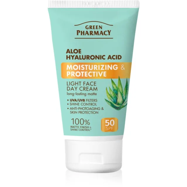 Green Pharmacy Aloe & Hyaluronic Acid lehký denní krém SPF 50 50 ml